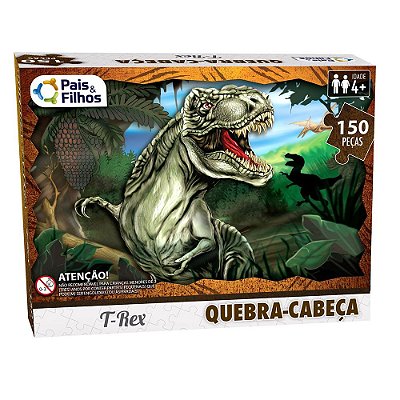 Jogo Quebra Cabeça Infantil Meninos T-rex Dinossauro 150 Pçs em