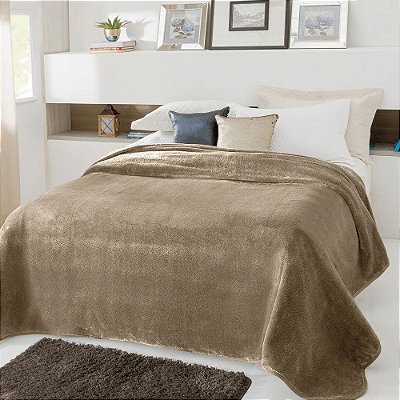 Cobertor Pelo Alto Kyor Plus Casal - Bege - Jolitex