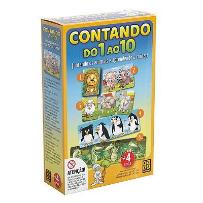 Jogo Contando do 1 ao 10 - Animais - Grow