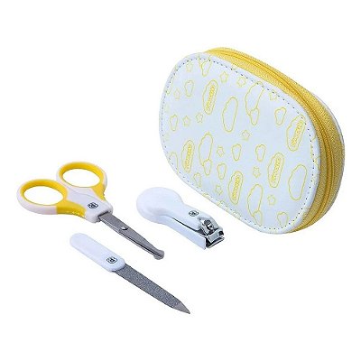Kit Higiene Infantil 3 Peças Com Necessaire - Amarelo - Pimpolho