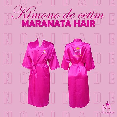 Kimono de Cetim Rosa