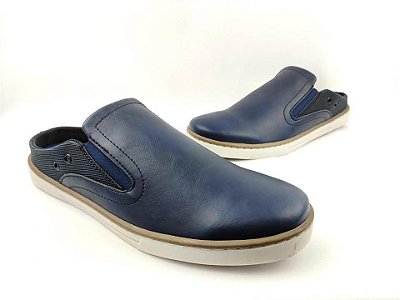 Babuche Mule Masculino Azul Liso