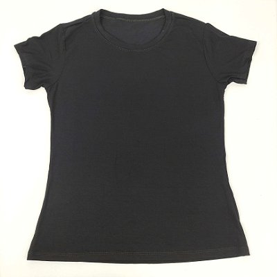 Camiseta Feminina T-Shirt Básica Lisa Preta
