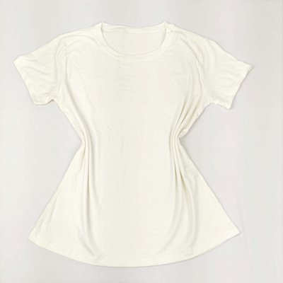 Camiseta Feminina T-Shirt Básica Lisa Off White