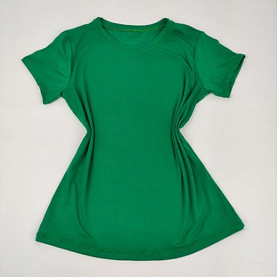 Camiseta Feminina T-Shirt Básica Lisa Verde Bandeira