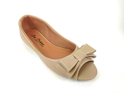 Peep Toe Bege com Laço