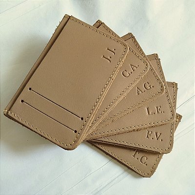 15 Carteiras Slim em Couro Legítimo Personalizadas