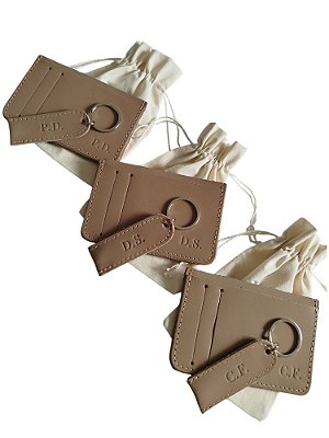 4 Kits Carteira + Chaveiro com Iniciais