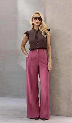 Calça Alfaiataria Framboesa