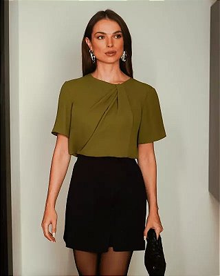Blusa Detalhe Pregas Militar