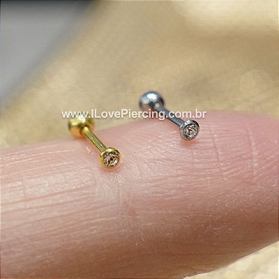 Piercing De Sobrancelha Bolinha Em Ouro 18k