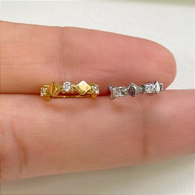 ARGOLA AÇO DIAMONDS CLICKER