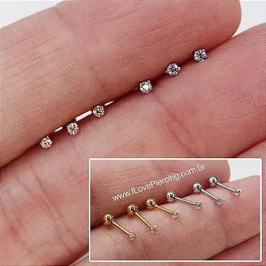 PIERCING AUSTRALIANO OURO 18K BRILHANTE - I Love Piercing - Loja