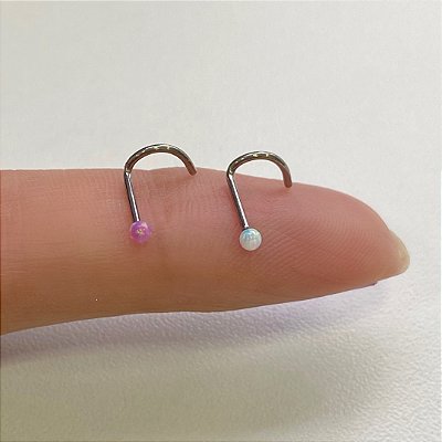 NOSTRIL TITÂNIO BOLINHA OPALA PUSH PIN