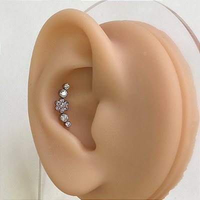 LABRET TITÂNIO CASCATA FLORY