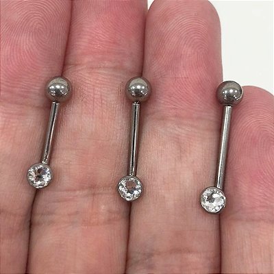 PIERCING GENITAL TITÂNIO CRISTAL FLAT