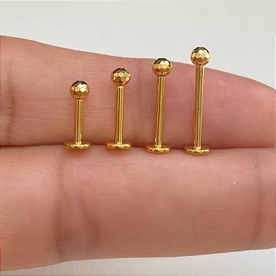 LABRET TITÂNIO BOLINHA LAPIDADA