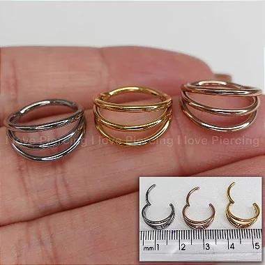 ARGOLA TITÂNIO TRIPLE LISA CLICKER