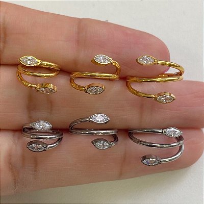 ARGOLA TITÂNIO TWIST DROP CLICKER