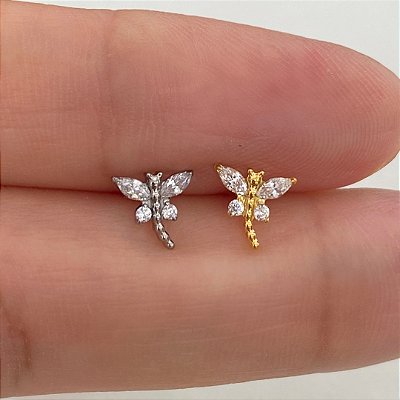 LABRET TITÂNIO LIBÉLULA ZIRCÔNIAS