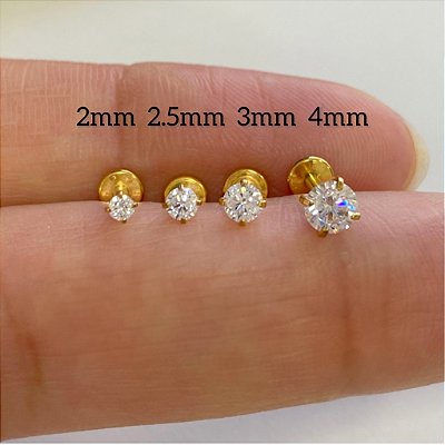 LABRET AÇO ZIRCÔNIA CRAVADA