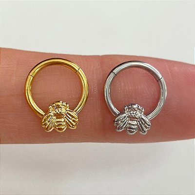 ARGOLA AÇO ABELHA CLICKER