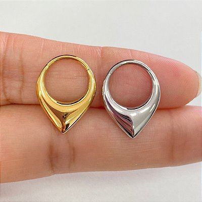 ARGOLA TITÂNIO GOTA LISA CLICKER