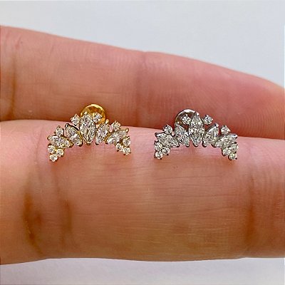 LABRET TITÂNIO PERFECT MOON ZIRCÔNIAS