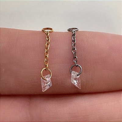 CORRENTINHA TITÂNIO LOSANGO ZIRCÔNIA