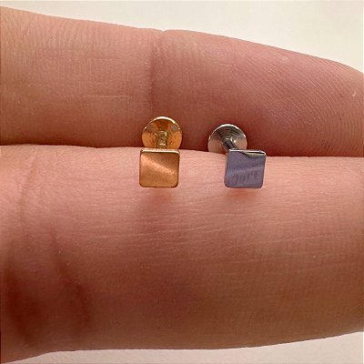 LABRET AÇO QUADRADO LISO