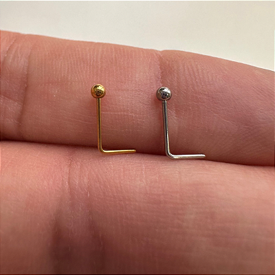 NOSTRIL TITÂNIO EM L BOLINHA
