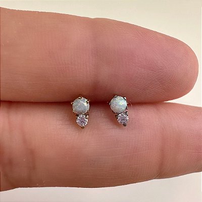 LABRET TITÂNIO OPALA ZIRCÔNIA