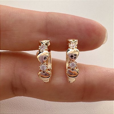 ARGOLINHAS CORAÇÕES ZIRCÔNIAS