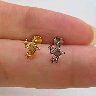 LABRET TITÂNIO SHINE STARS