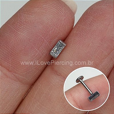 LABRET AÇO BARRINHA CRISTAL PUSH PIN