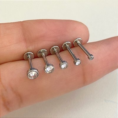 LABRET AÇO CRISTAL FLAT