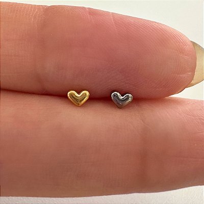 LABRET TITÂNIO AUSTRALIANO PUSH PIN CORAÇÃOZINHO LISO
