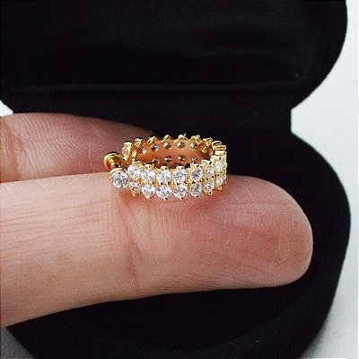 ARGOLA E MICROBELL OURO 18K CONCH 2 VOLTAS