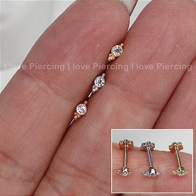 LABRET OURO 18K HINDY PUSH PIN