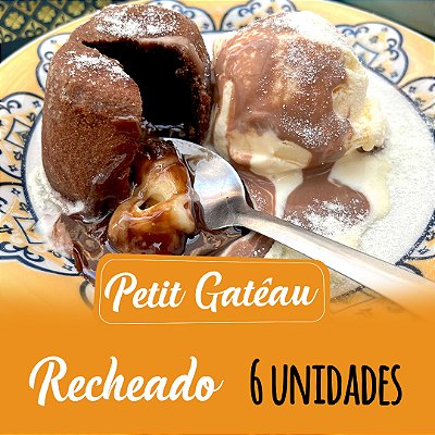 Petit Gâteau de chocolate recheado com leite ninho- 6 unidades