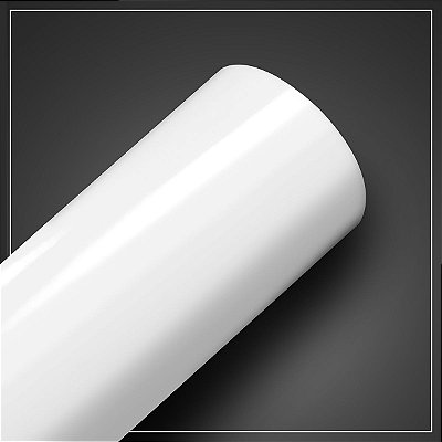 Adesivo Branco Brilhante - Larg. 60cm - Venda por mt