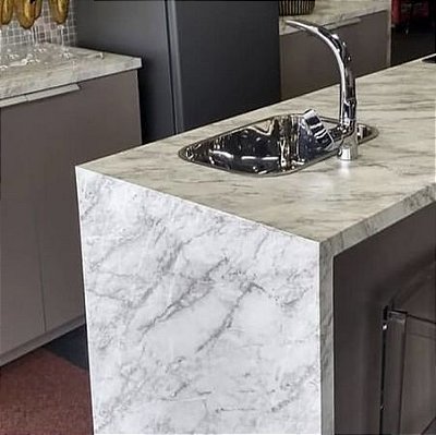 Papel de Parede Adesivo Mármore Carrara - Larg. 1,22mt - Venda por metro linear