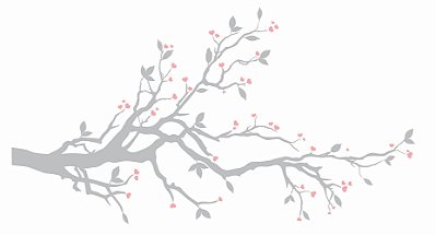 Papel de Parede Adesivo Galho do Amor