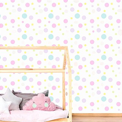 Papel de Parede Adesivo Poá Candy Colors