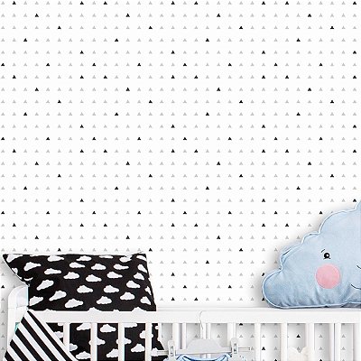 Papel de Parede Adesivo Triângulos Preto e Cinza