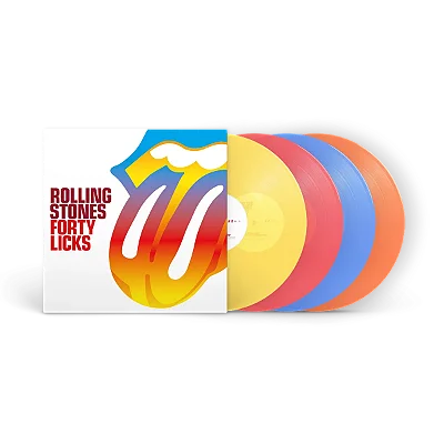 The Rolling Stones – Forty Licks (Vinil Transparente Amarelo, Vermelho, Azul e Laranja) – LP Quádruplo