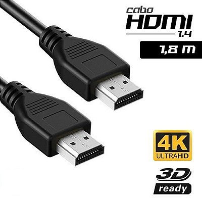 Cabo HDMI 1.4 HS1018 High Speed com Ethernet 1,8m
