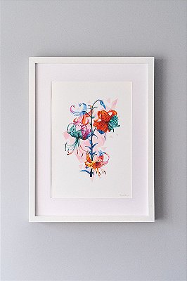 Giclée Fine Art Lilium de Lírios em Aquarela