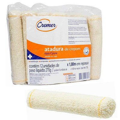 Atadura de Crepom Tipo Cysne 15cm x 1,80 metros Cremer - 12 Unidades