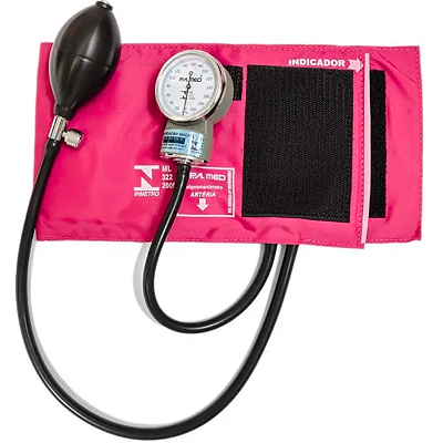 Aparelho de Pressão Adulto Nylon Velcro Rosa PA2003 - P.A. Med
